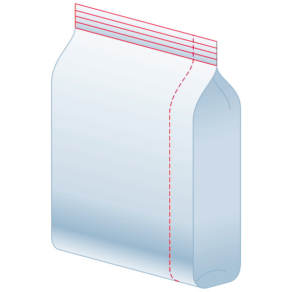 Пакет з згладженими гранями, шов збоку