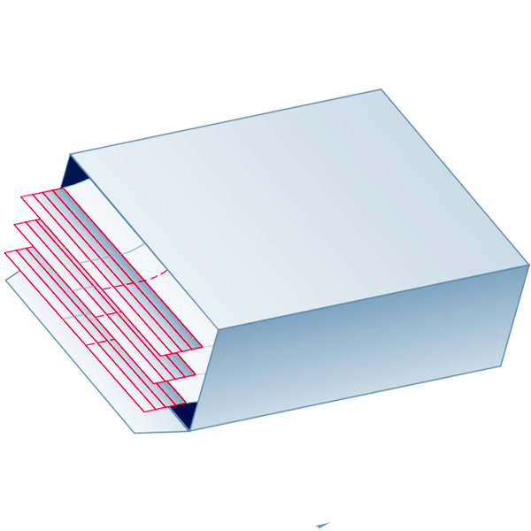 Прямокутна коробка для горизонтального укладання